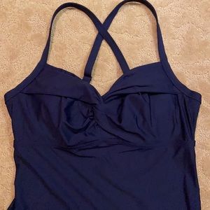 Athleta Swimwear Tankini, Color: Navy Blue, Sz 34 B/C